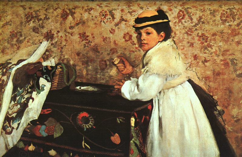 Edgar Degas Portrait of Mademoiselle Hortense Valpincon China oil painting art